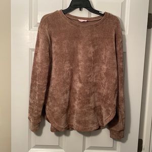 Pink Lilly tan corduroy crew neck sweater
